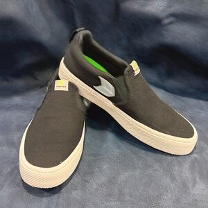 Unisex CARIUMA Black White Canvas Slip-on Sneakers Women's 10  Men's 8.5